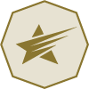 A hexagonal icon with a beige background and a gold border, featuring a gold Winner’s Edge star logo in the middle.