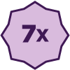 Light purple polygon icon with '7X' in the middle