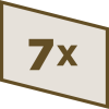'7X’ in the middle of a white parallelogram