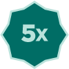 Dark teal polygon icon with '5X' in the middle