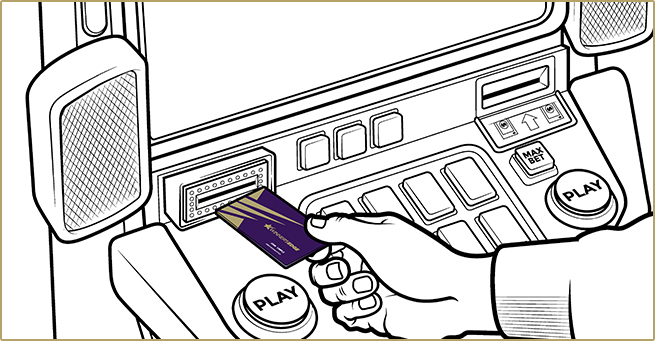 Card being inserted into a machine